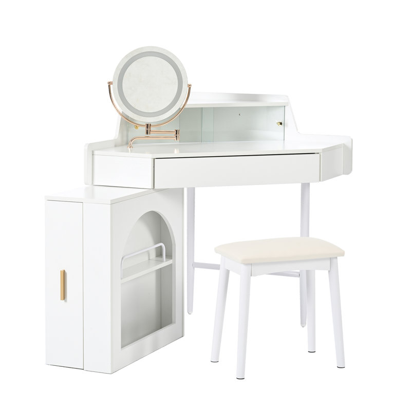 Meuble-lavabo de coin avec miroir et lumières DEL