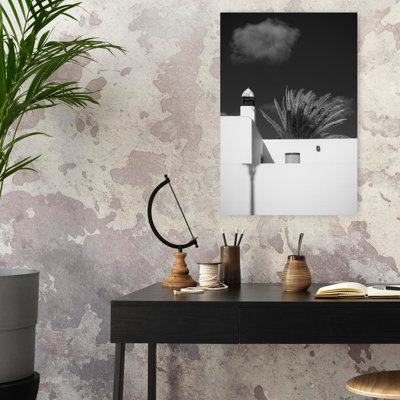 Contemporary Art Abstract Contemporary Modern Palm Tree Architecture Landscape Wall Art 1 Piece Wrapped Canvas Wall Art
