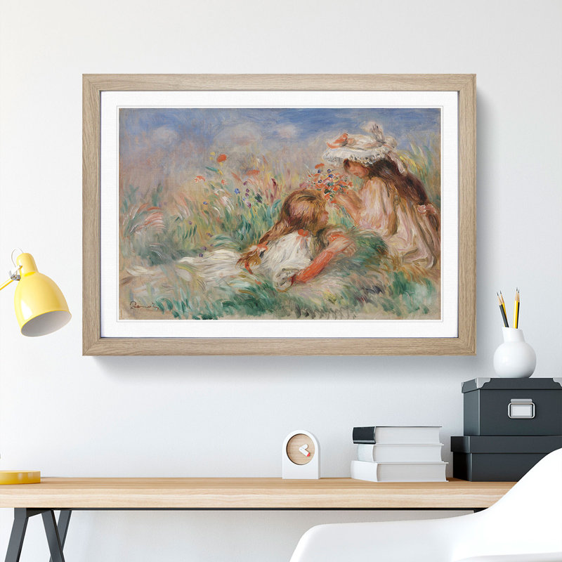 The Grass by Pierre-Auguste Renoir - Framed Print, 36cm H x 48cm W x 2cm D, Oak Framed