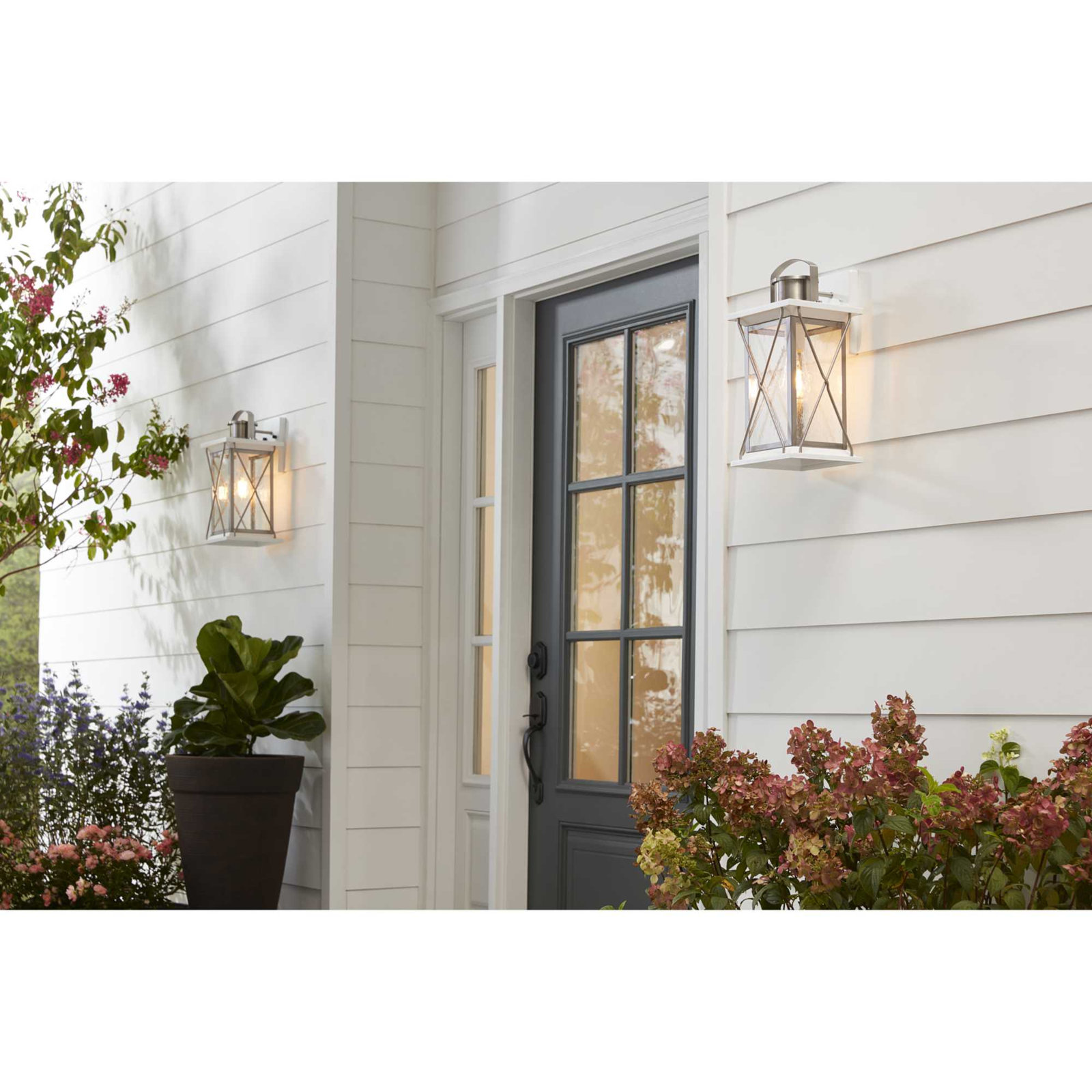 Inanna Single Light Outdoor Wall Light, Stainless Steel, 16" H x 7.5" W x 8.5" D