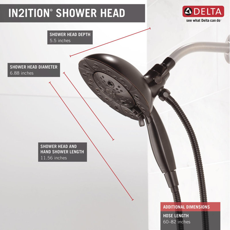 Universal Showering Components Fixed Shower Head with H2Okinetic Technology, Venetian Bronze