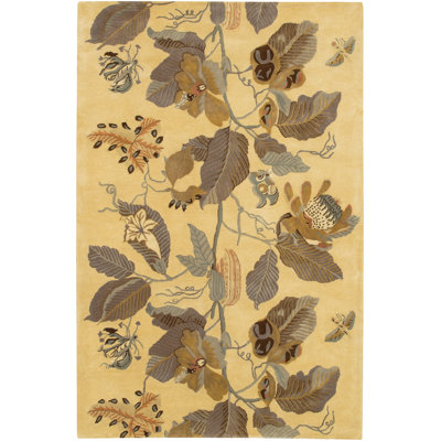 Tapis brun clair en laine touffeté à la main Fulgham