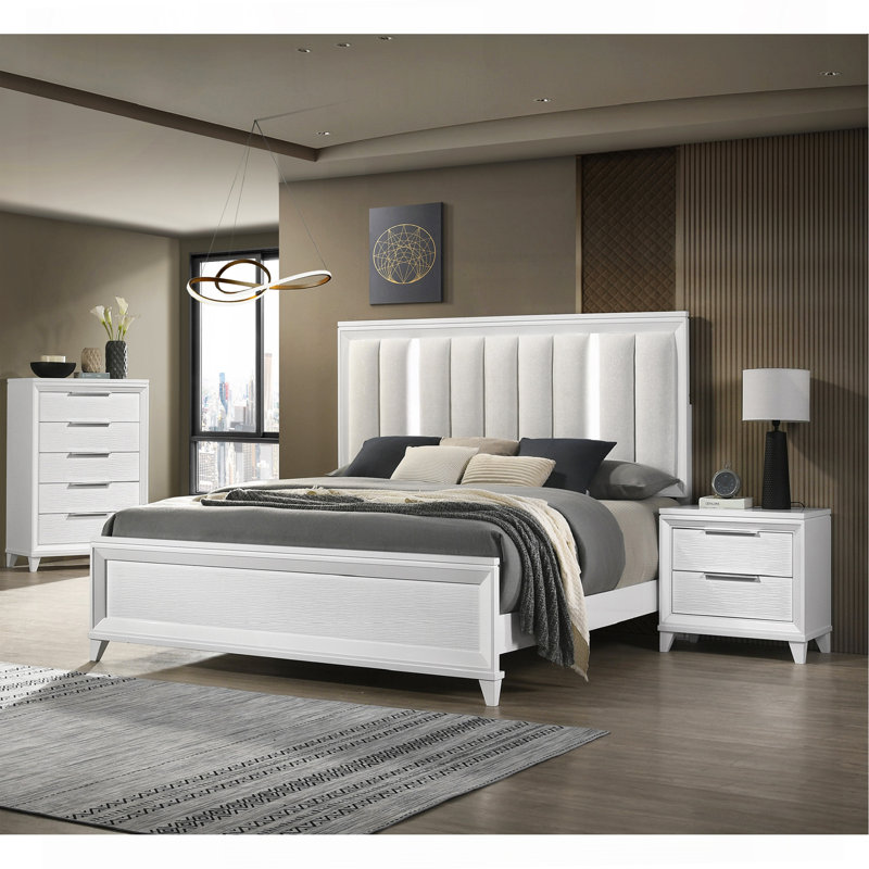 Mobilier de chambre en bois massif en bois massif 1pc, King