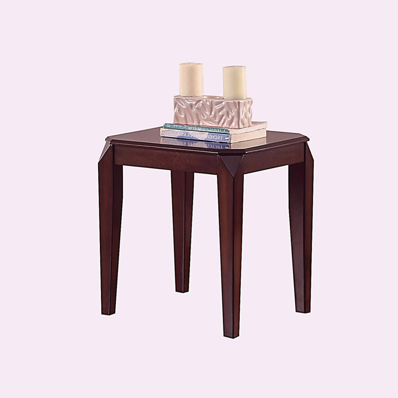 Walnut wood end table, slender leg design