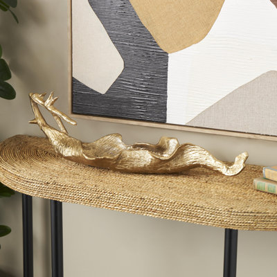 Aluminum Metal Textured Folded Leaf Gold Decorative Bowl With Stem