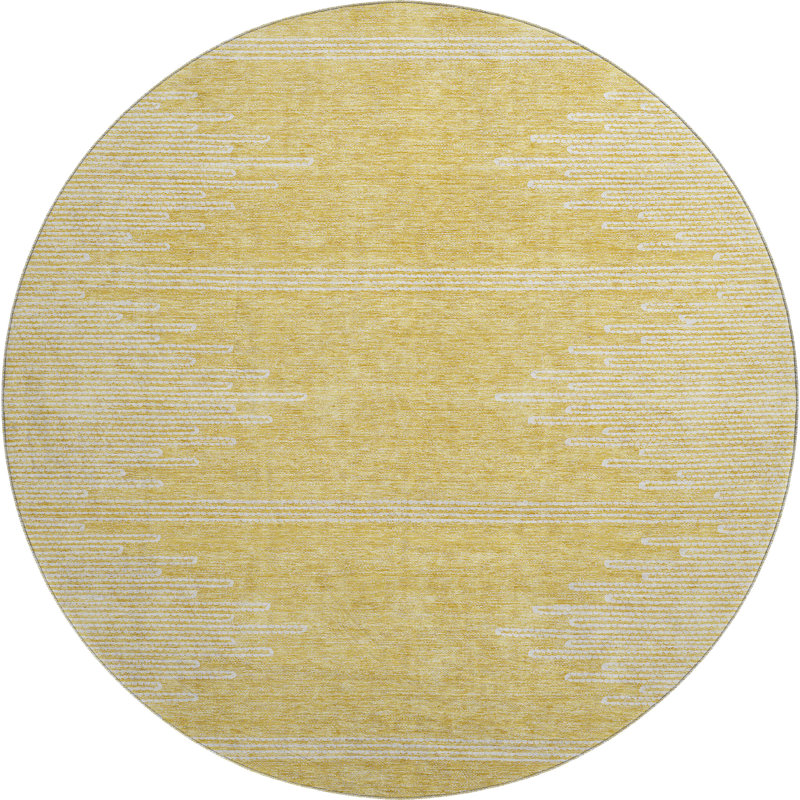 Premium Machine Washable Cerrito Gold Rug, Round 8'