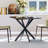 Rustic Square Side Table, X-Frame Metal Legs With Wood Grain Tabletop, Industrial Accent End Table For Living Room, Bedroom & Home Office, Balck, 31.5 X 31.5 X 29.5 Inches-1988903654
