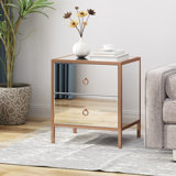 Christopher Knight Home Mirrored 2-Drawer Cabinet With Steel Frame