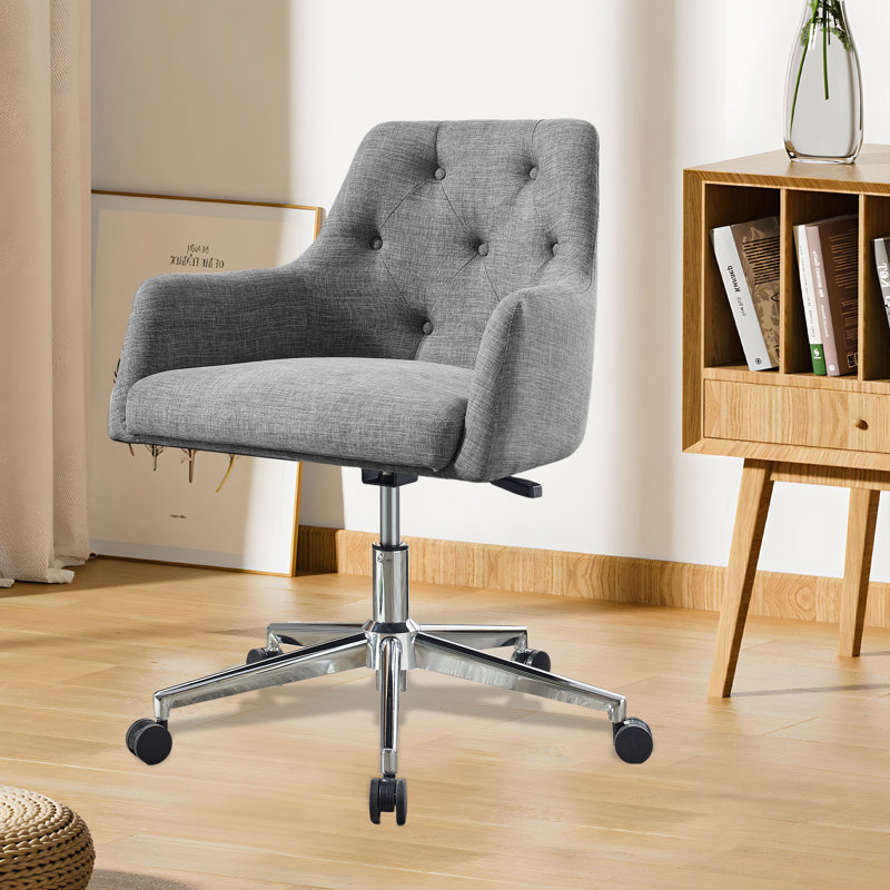 Chaise de bureau Hardy avec hauteur réglable et capitonnage à boutons, standard