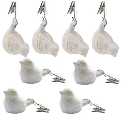 8Pcs White Cast Iron Heavy Tablecloth Weights for Outdoor Tables,Table Cloth Weights Clip On,Weights for Curtains, Flag Weights for Wind(White 8Pcs)