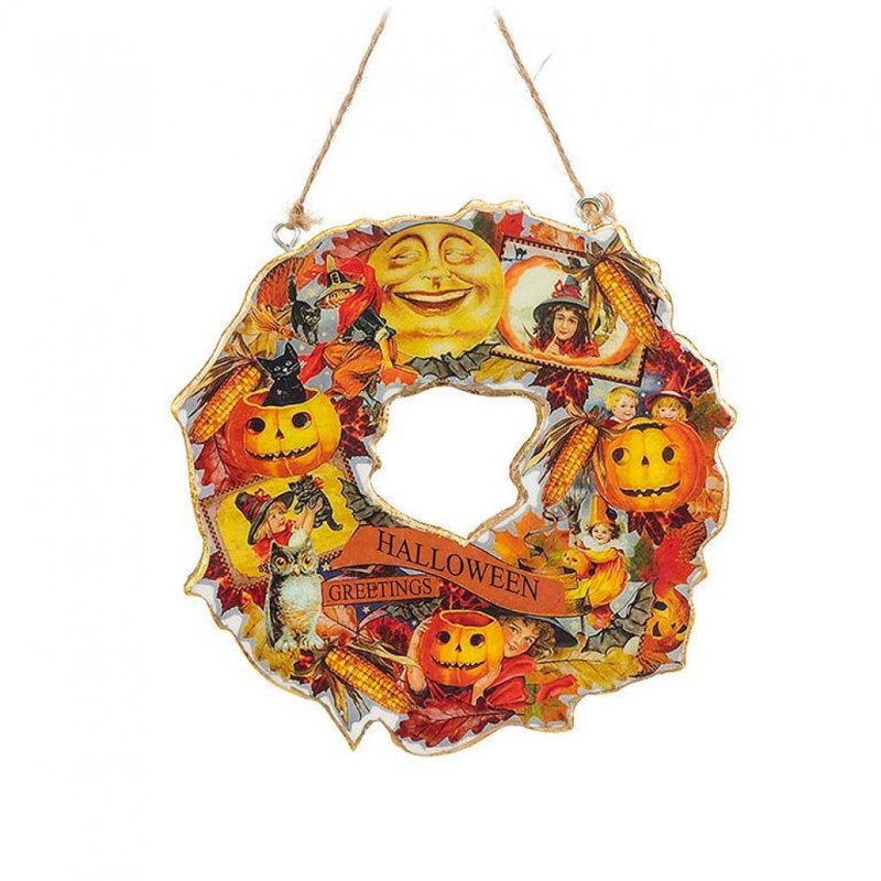 Couronne en faux bois, H 7 po x l 7 po x P 0,5 po