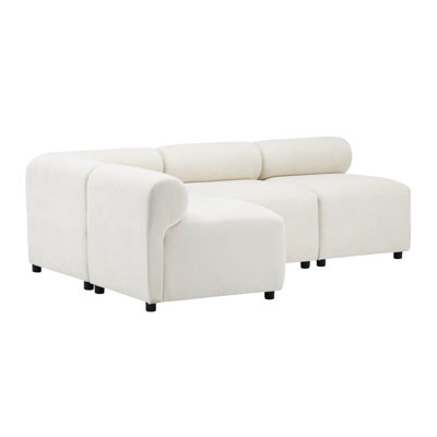 L Shaped 4 - Piece Combination Sectional, Beige Fabric, Comfortable High Resilience Foam, Modern Decor Sectional , Sinuous Springs, Personalized Ideal Space