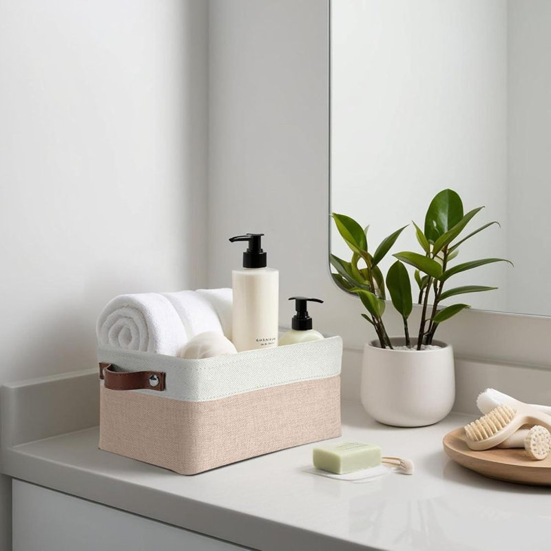 6 pièces de petits paniers pour le rangement de paniers de rangement en tissu pour tablettes, panier de rangement pliable pour organiser les placards, buanderie, chambre de bébé, paniers pour cadeaux vides