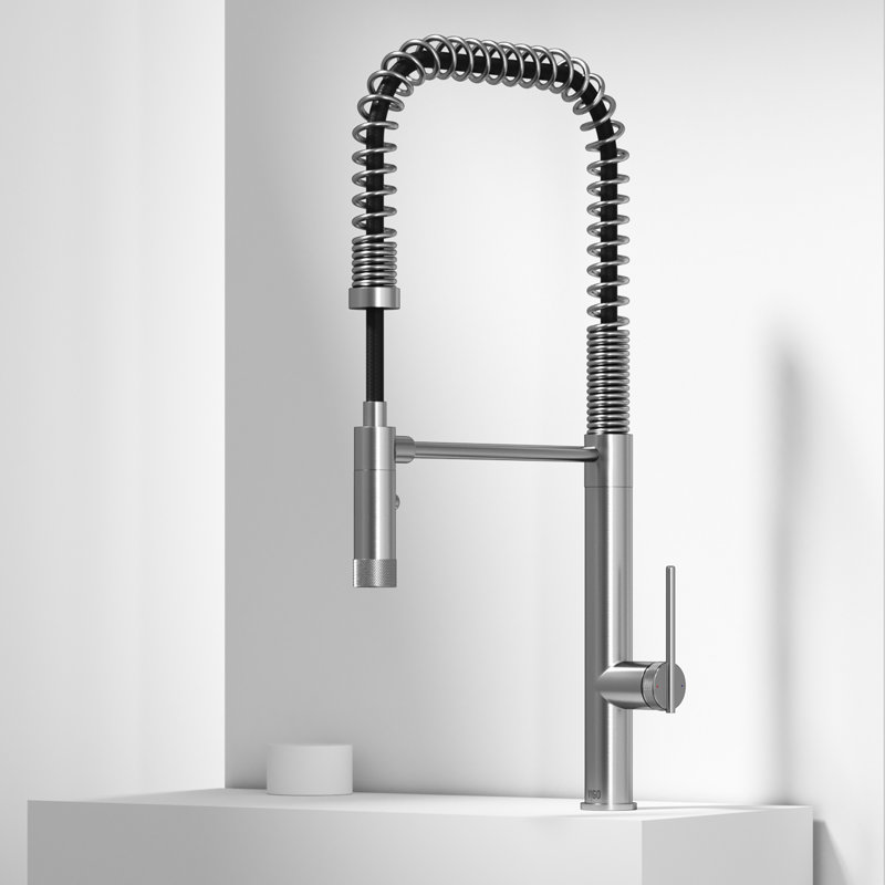 Robinet de cuisine à pulvérisateur rétractable à 1 poignée et 2 fonctions Sterling 23 H, Acier inoxydable