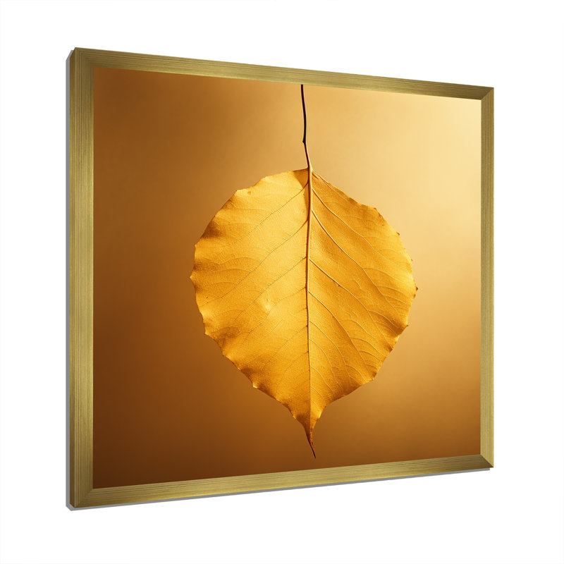 Lumière zen jaune clair sur toile, Cadre doré simple, H 30 po x l 30 po x P 1 po