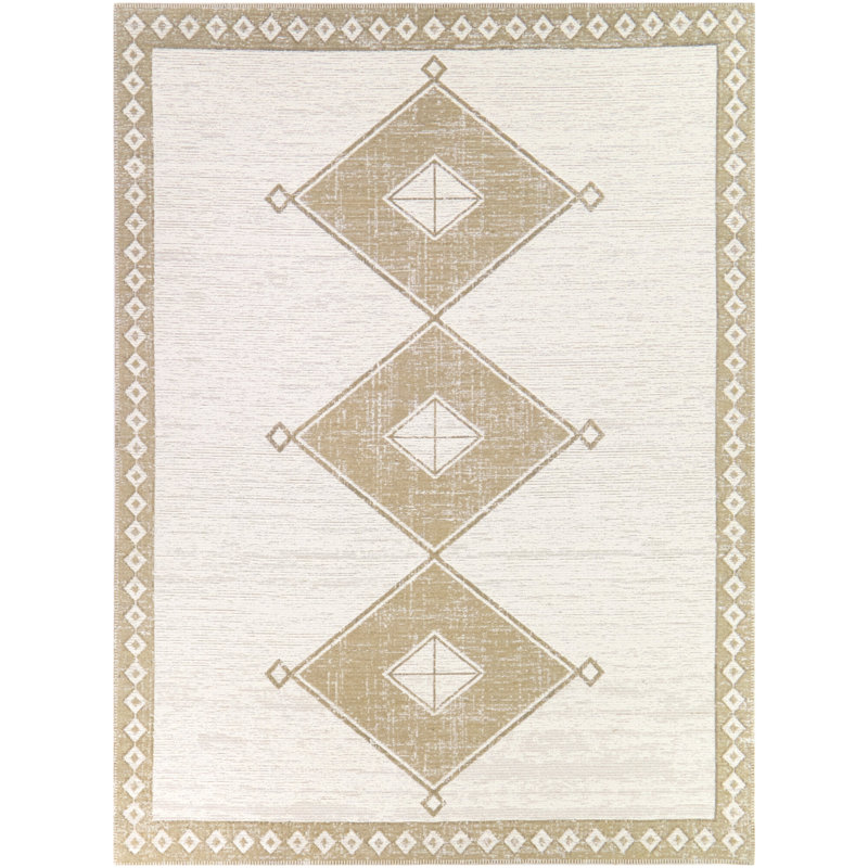 Amitha Brown Diamond Medallion Area Rug, Rectangle 7'10" x 10'