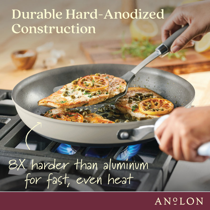 Anolon Achieve Hard Anodized Nonstick Frying Pan / Skillet, 12", Silver