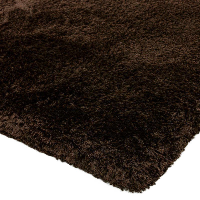 Plush Deep Pile Shaggy Chocolate Rug, Rectangle 70 x 140cm