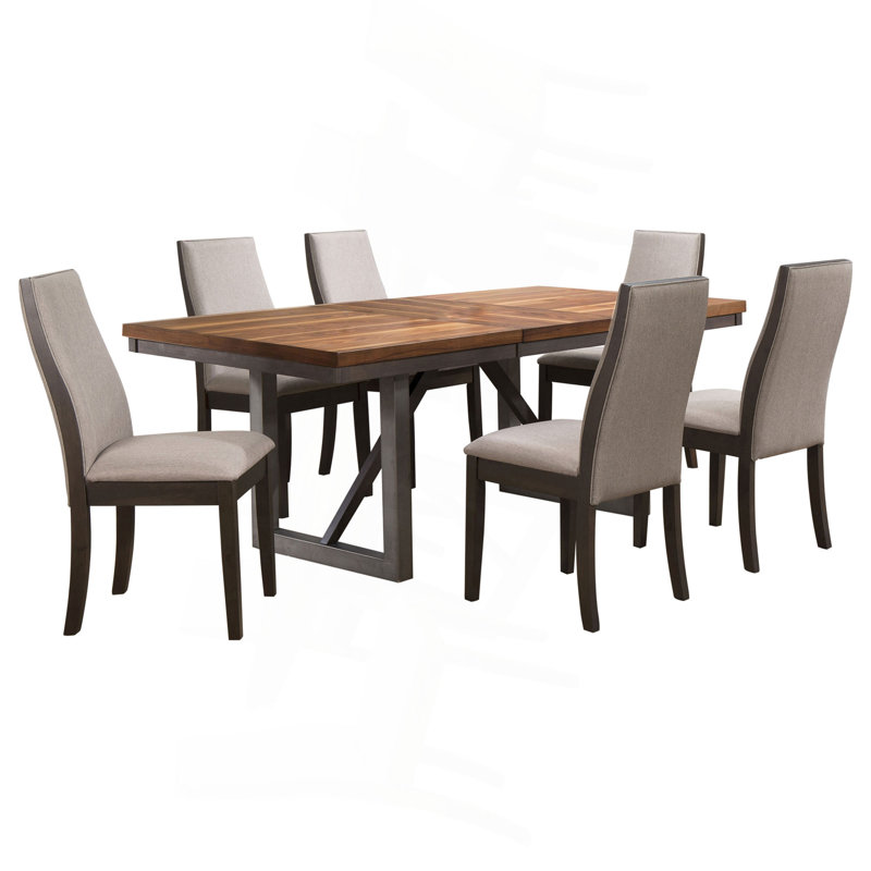 Ensemble de salle à manger Natural, 7 pièces : table, 6 chaises