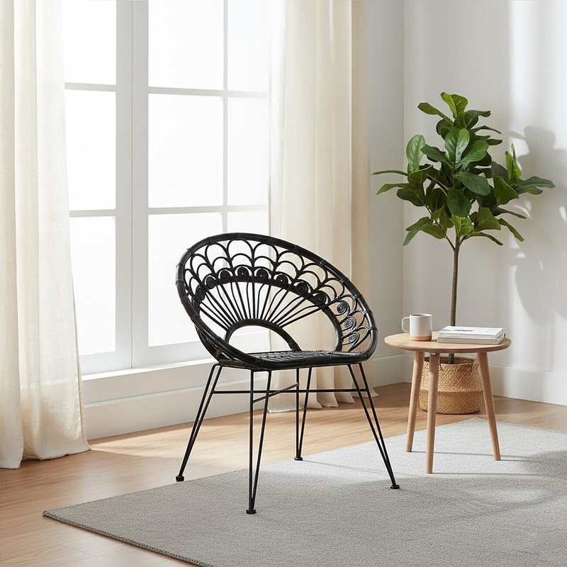 Massillon 43cm H Windsor Back Side Chair, Black