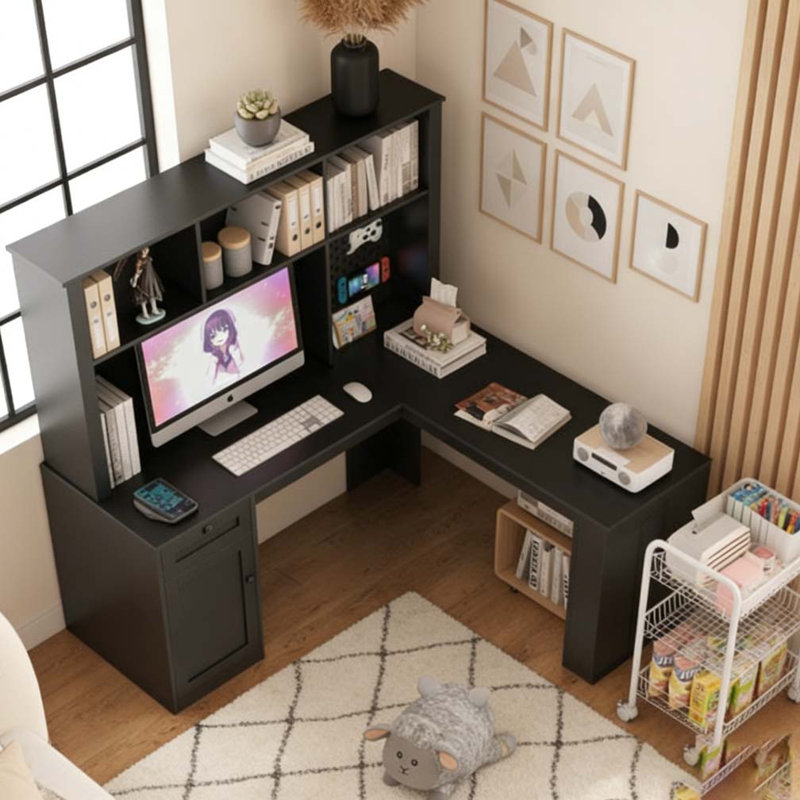 Bureau en L, Noir 1