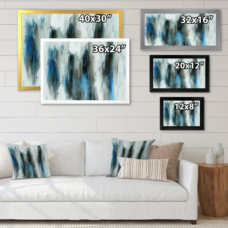 Storm - Print on Canvas, White Picture Frame, 16" H x 32" W x 1" D