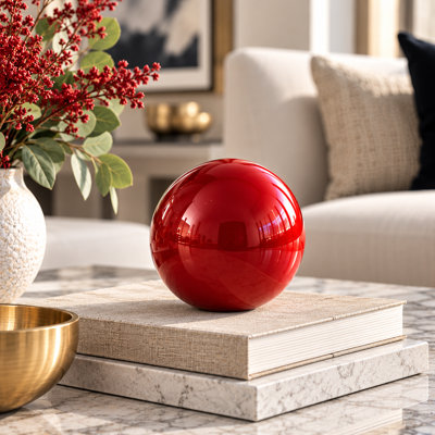 4490 4"D Poppy Red Enamel Sphere