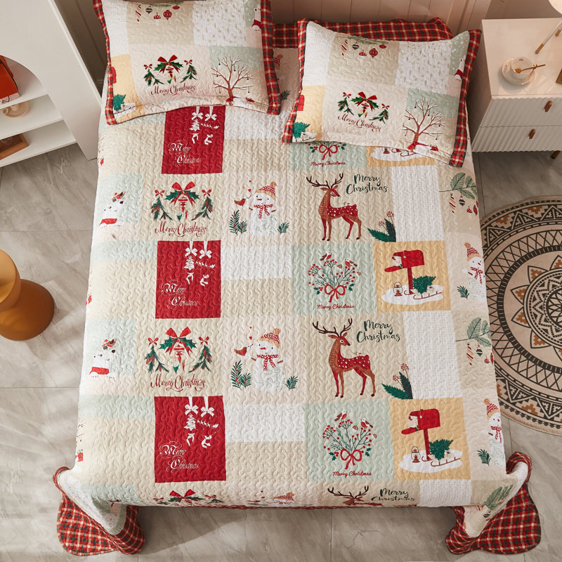 Polyester Plaid Quilt, null