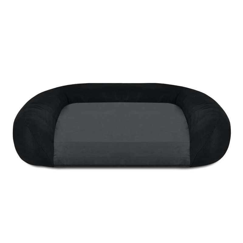 Lit pour chien avec bourre en mousse à mémoire de forme, Grand (l 34 po x P 43 po x H 7 po), Noir