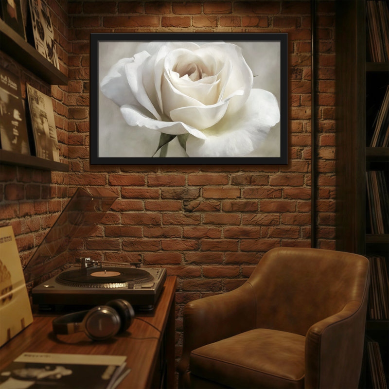 «Plants & Flowers White Rose», reproduction d'art sur toile