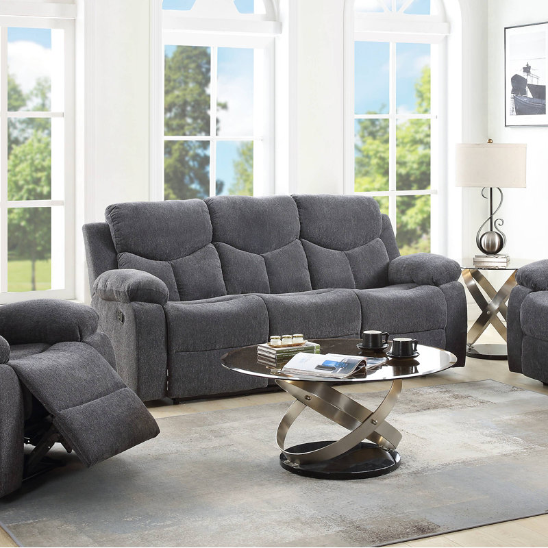 Canapé en chenille avec table rabattable