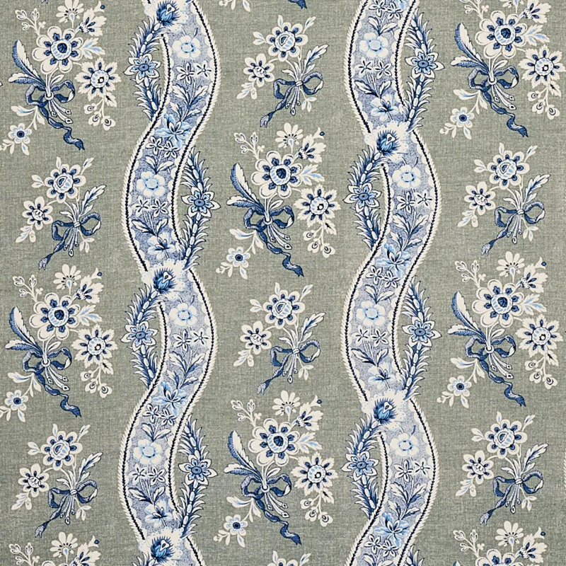 Le Castellet Fabric, Gris/Blue