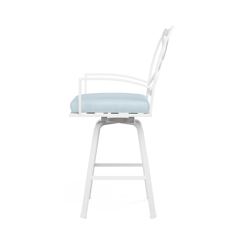 Bristol Outdoor Swivel Bar Stool, Bar Stool (30” Seat Height), Canvas Skyline Sunbrella®
