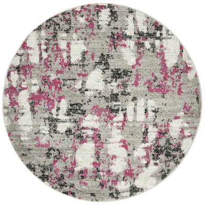 Strasser Abstract Grey/Pink Area Rug
