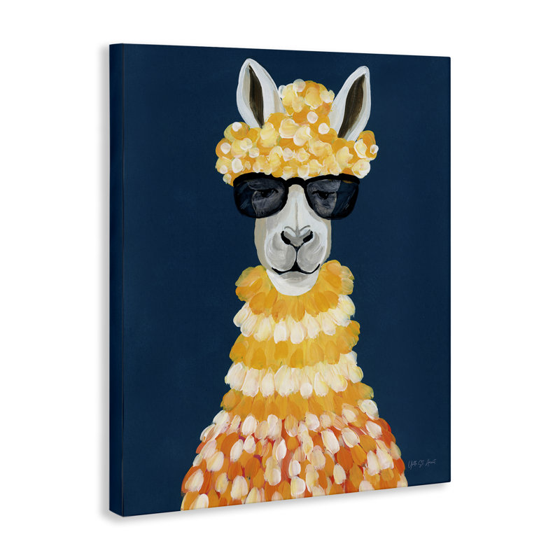  Art mural sur toile Fashionista Alpaca Portrait par Yvette St. Amant, H 20 po x l 16 po