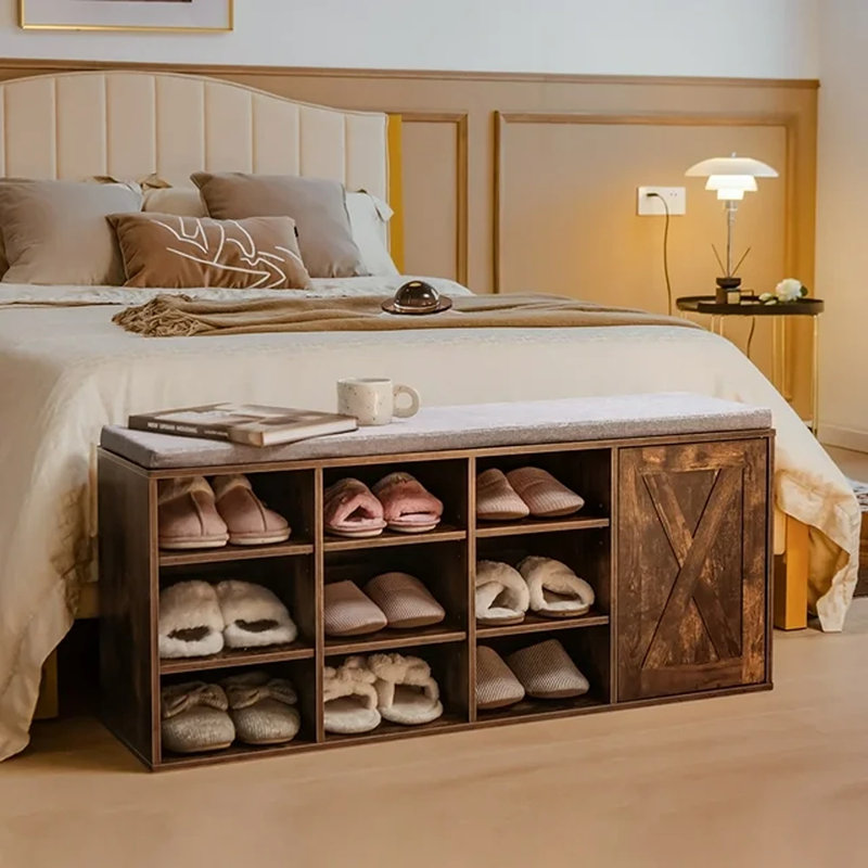 Armoire de rangement pour chaussures 11 paires, Brun rustique