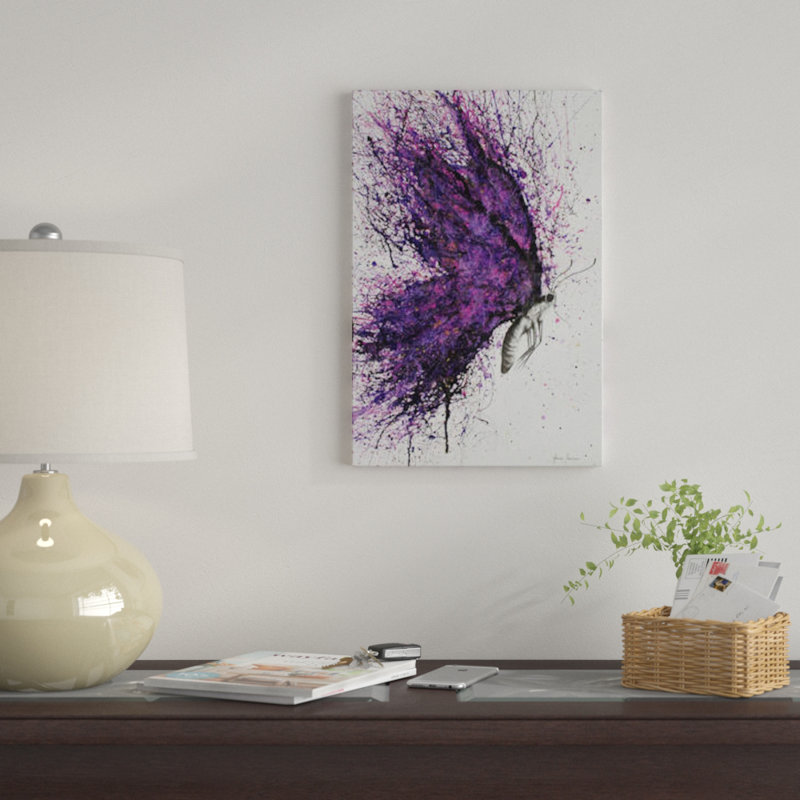 «Purple Sky Butterfly», impression sur toile, H 26 po x l 18 po x P 1,5 po, Toile tendue, Pas de tapis