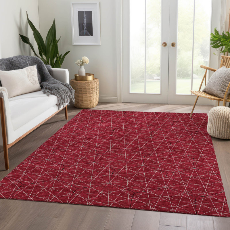 Premium Machine Washable Naglee AMF987 Geometric Rug, Rectangle 5 pi x 7 pi 6 po