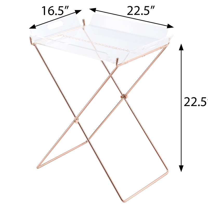 Table-plateau transparente en acrylique avec base et mobilité