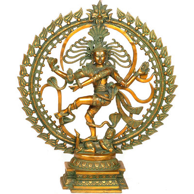 Grande taille Nataraja dansant sur fond d'OM