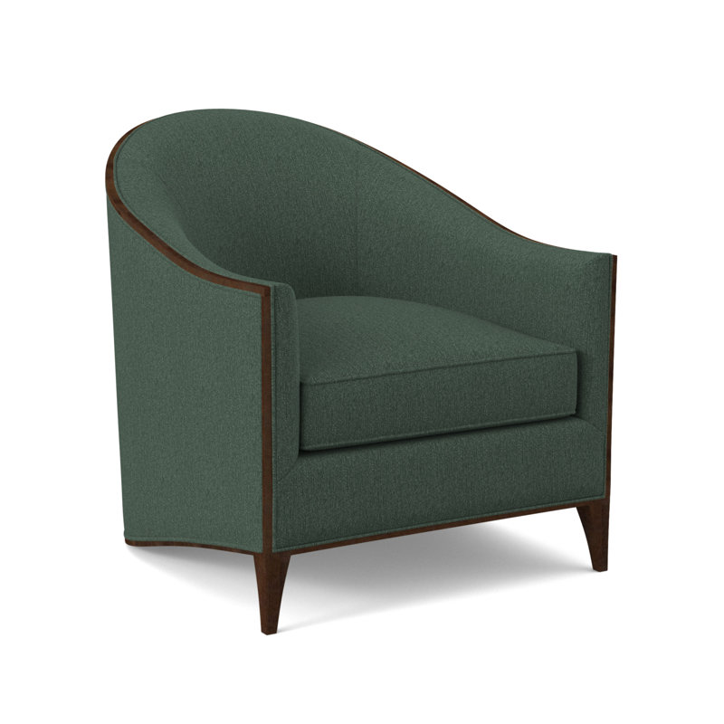 Atelier Barrel Chair, American Walnut, Filigree Ivory 100% Polyester
