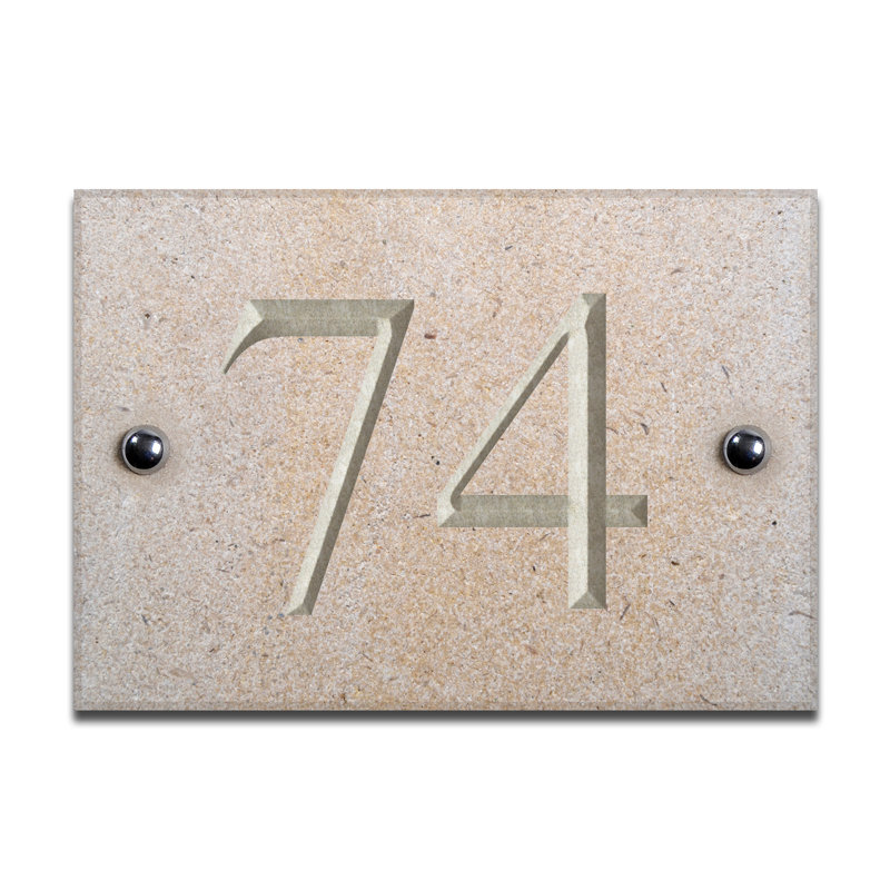 Chebanse 10cm H Stone House Number, White, 57