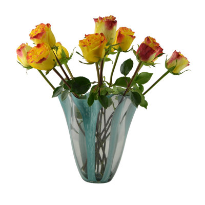 10-Inch Glass Vase – Handcrafted Decorative Flower Vase