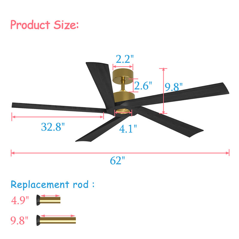 5 - Blade Propeller Ceiling Fan With Remote Control