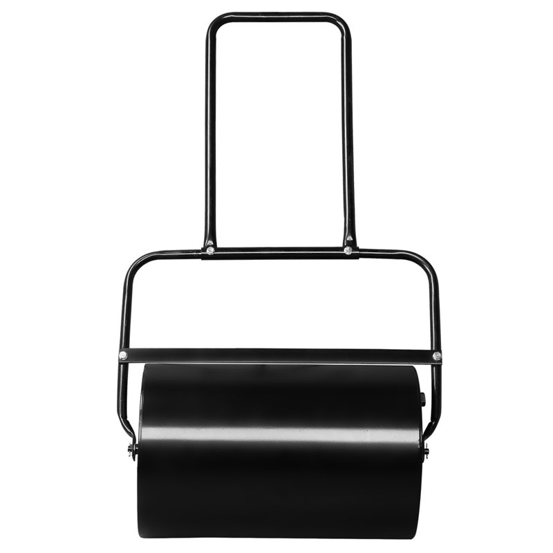 Rouleau de jardin cylindrique en fer noir 19,5 po - Rouleau de jardin à pousser / remorquer avec tambour remplissable à l'eau