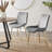 Wood Effect Top Rectangular Dining Table With U-shape Black Metal Legs 6 - Person Dining Set-772905259