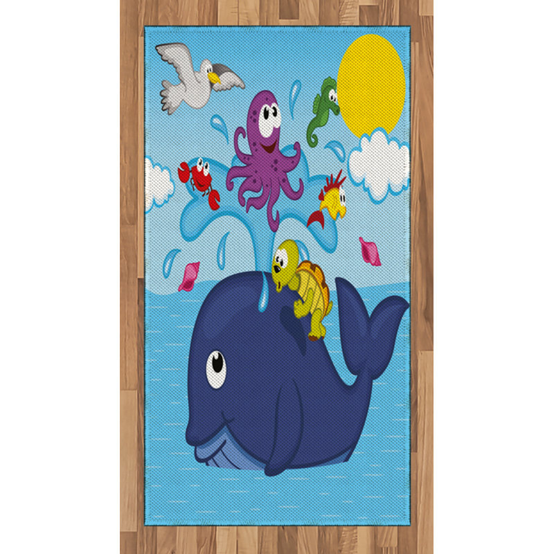Tapis décoratif pour salle de jeux Whale, Rectangle 2 pi 7 po x 5 pi