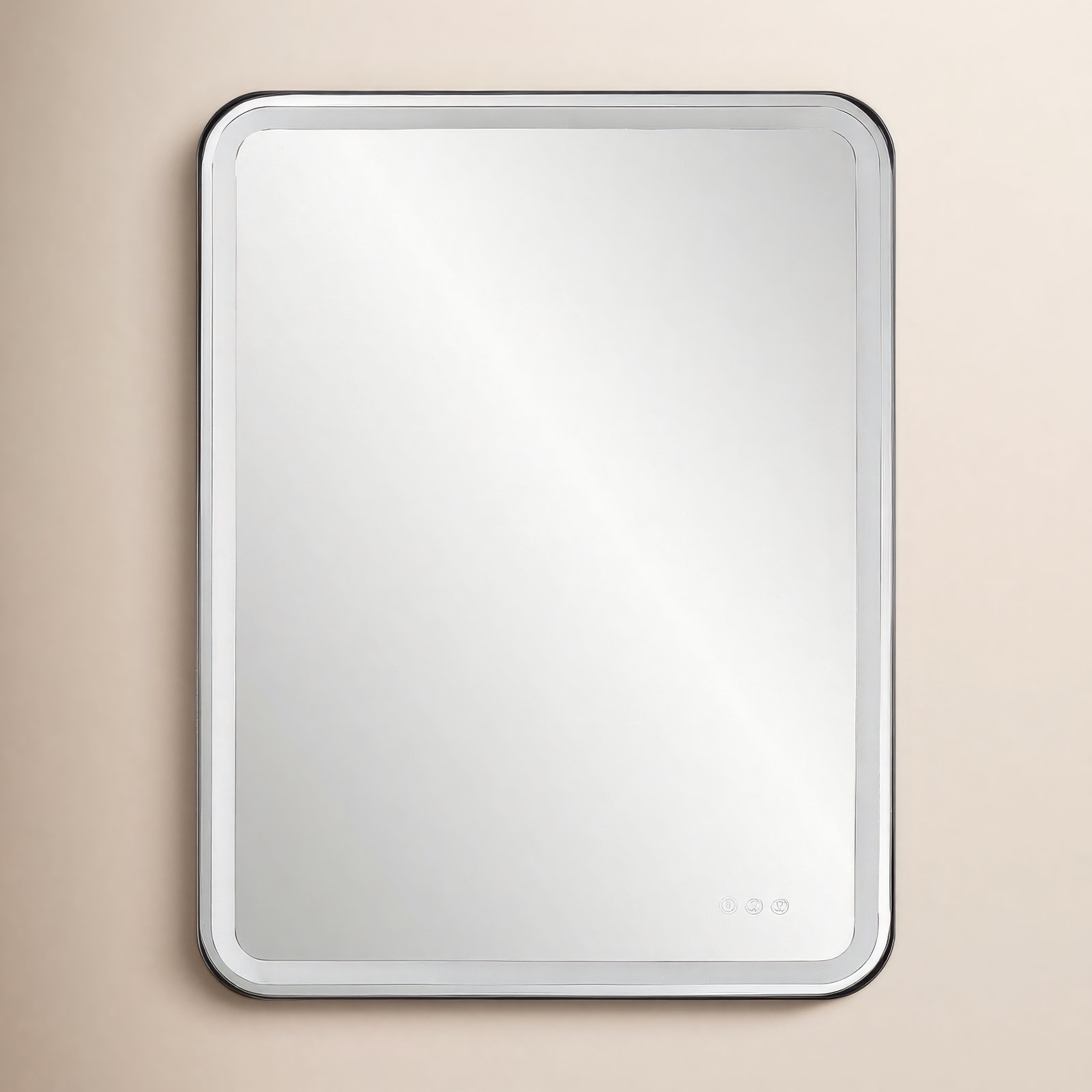 Mattia Lighted Vanity Mirror, Satin Black, 40" x 30"