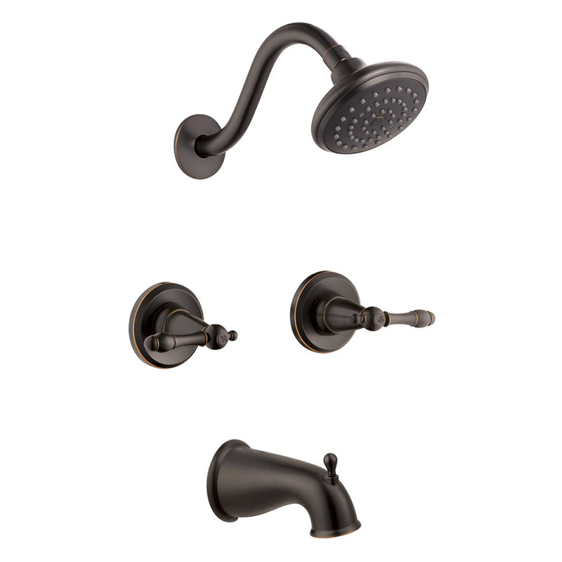 Oakmont Oil Rubbed Bronze Dual Handle Tub and Shower Faucet
