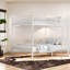 Lits superposés Queen gain de place, cadre en métal blanc, style ferme moderne pour la maison-1276135049